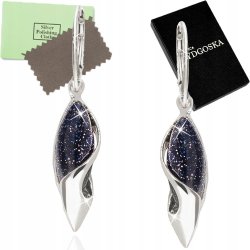 Długie kolczyki srebrne noc kairu wiszące kolczyki srebro 925 angielskie