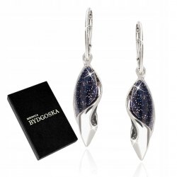 Długie kolczyki srebrne noc kairu wiszące kolczyki srebro 925 angielskie