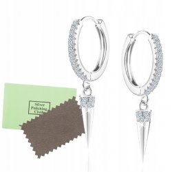 Kolczyki srebrne wiszące dla kobiety kolczyki srebro próba 925 rodowane