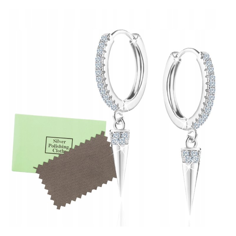 Kolczyki srebrne wiszące dla kobiety kolczyki srebro próba 925 rodowane