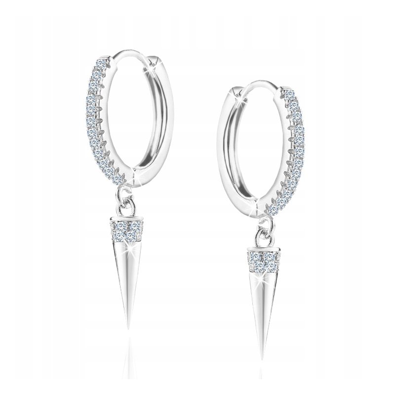 Kolczyki srebrne wiszące dla kobiety kolczyki srebro próba 925 rodowane