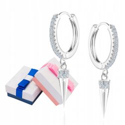 Kolczyki srebrne wiszące dla kobiety kolczyki srebro próba 925 rodowane