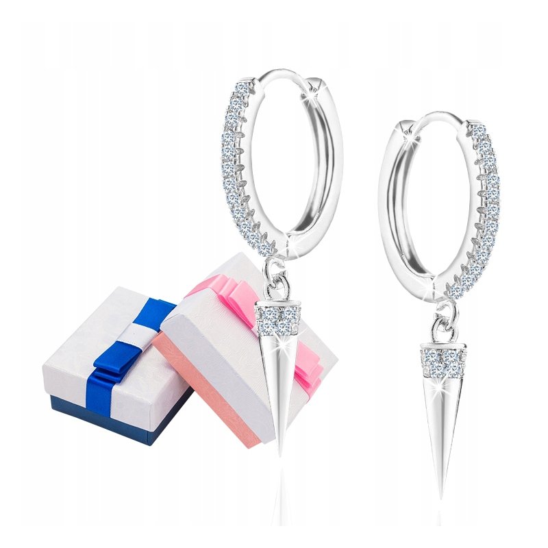 Kolczyki srebrne wiszące dla kobiety kolczyki srebro próba 925 rodowane