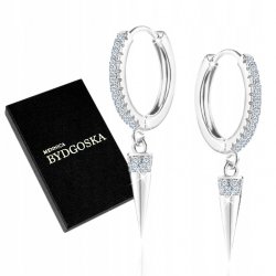 Kolczyki srebrne wiszące dla kobiety kolczyki srebro próba 925 rodowane