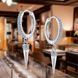 Kolczyki srebrne wiszące dla kobiety kolczyki srebro próba 925 rodowane