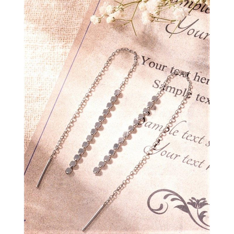 Długie srebrne kolczyki wiszące przeciągane 925