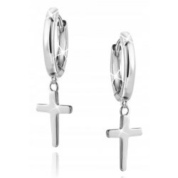 Kolczyki srebrne wiszące krzyżyki dla kobiety