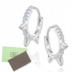 Kolczyki srebrne rodowane dla dziewczyny kolce