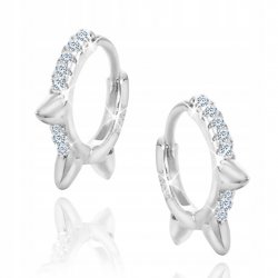 Kolczyki srebrne rodowane dla dziewczyny kolce