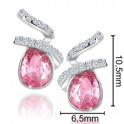 Srebrne kolczyki 925 wkrętki rodowane różowe