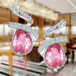 Srebrne kolczyki 925 wkrętki rodowane różowe