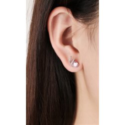 Srebrne kolczyki 925 wkrętki rodowane różowe