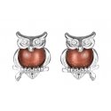 Piękne kolczyki srebrne sówki sowy srebro próba 925