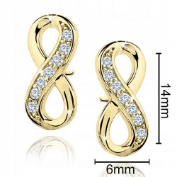 Kolczyki srebrne 925 pozłacane nieskończoność