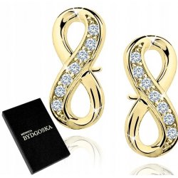 Kolczyki srebrne 925 pozłacane nieskończoność