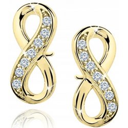 Kolczyki srebrne 925 pozłacane nieskończoność