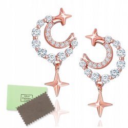 Srebrne kolczyki wkrętki dla kobiety pokryte różowym złotem srebro 925