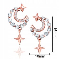 Srebrne kolczyki wkrętki dla kobiety pokryte różowym złotem srebro 925