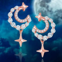 Srebrne kolczyki wkrętki dla kobiety pokryte różowym złotem srebro 925