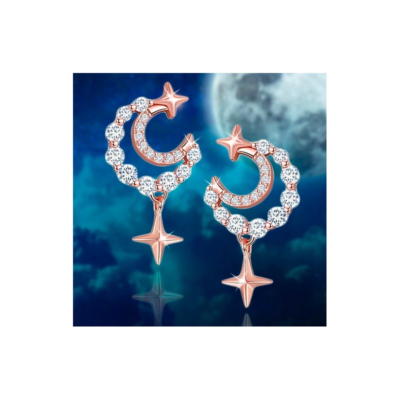 Srebrne kolczyki wkrętki dla kobiety pokryte różowym złotem srebro 925