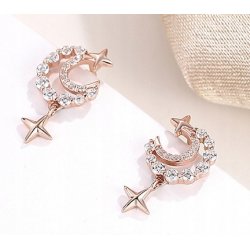 Srebrne kolczyki wkrętki dla kobiety pokryte różowym złotem srebro 925