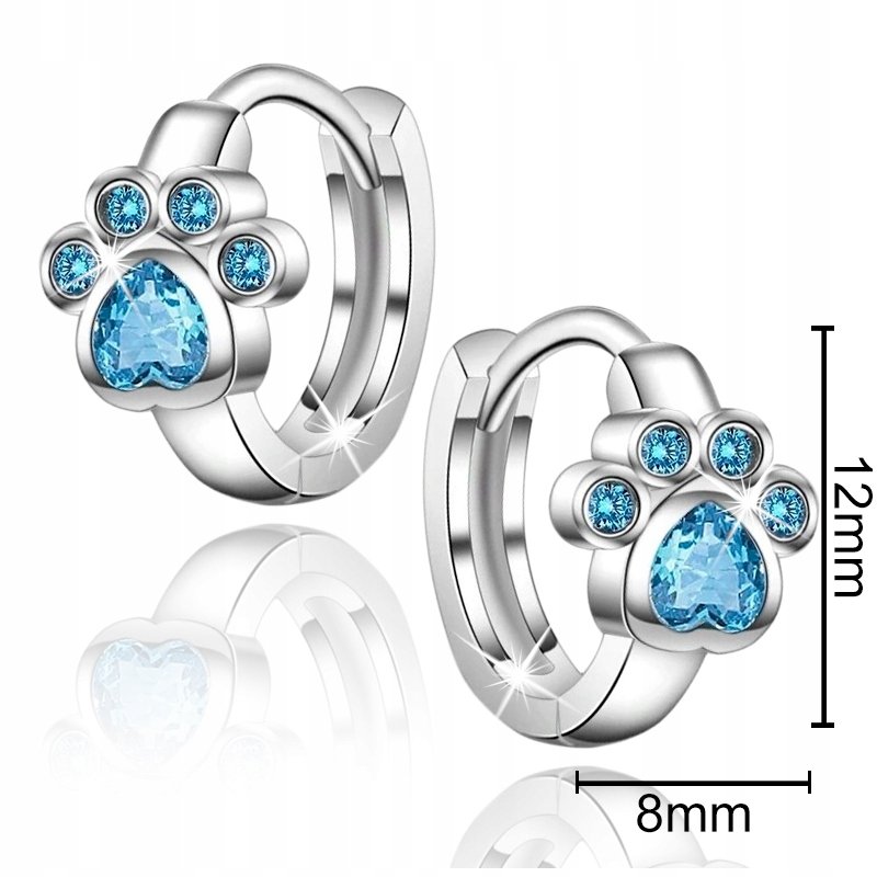 Srebrne kolczyki 925 łapki kółka dla dziewczynki