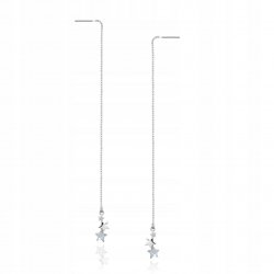 Długie srebrne kolczyki wiszące przeciągane 925