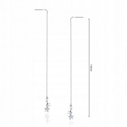 Długie srebrne kolczyki wiszące przeciągane 925