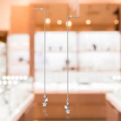 Długie srebrne kolczyki wiszące przeciągane 925