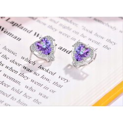 Kolczyki srebrne wkrętki sztyfty serca damskie kolczyki srebro próba 925