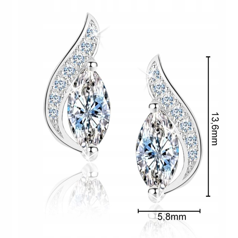 Kolczyki srebrne wkrętki dla kobiety kolczyki sztyfty srebro próba 925