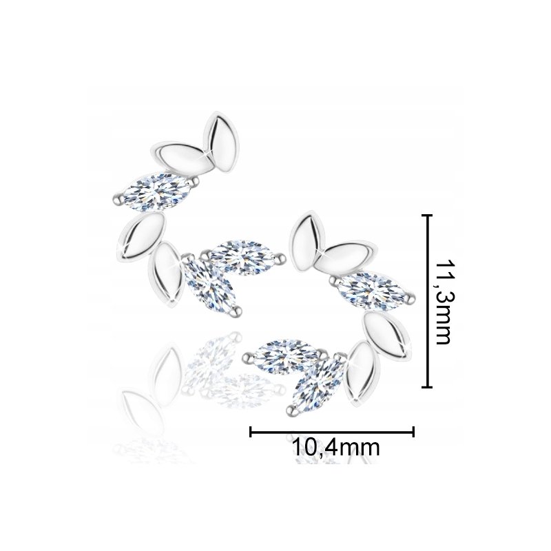 Kolczyki srebrne 925 dla dziewczyny wkrętki kolczyki sztyfty srebro 925