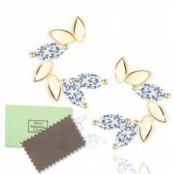 Kolczyki srebrne wkrętki sztyfty kolczyki srebro pozłacane oryginalne