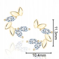 Kolczyki srebrne wkrętki sztyfty kolczyki srebro pozłacane oryginalne