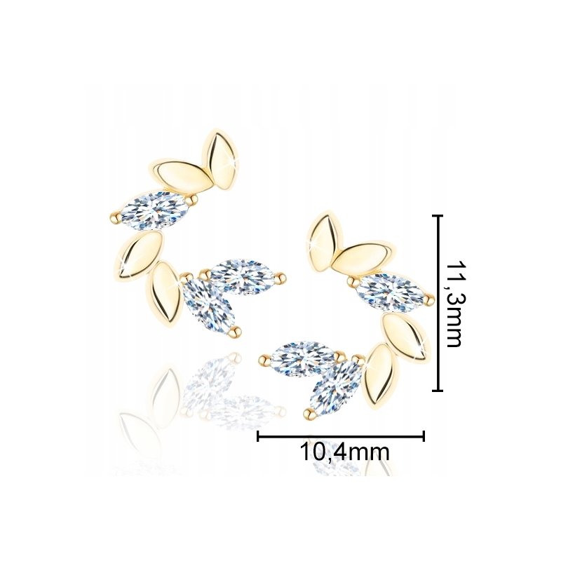 Kolczyki srebrne wkrętki sztyfty kolczyki srebro pozłacane oryginalne
