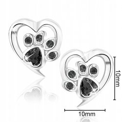 Kolczyki łapki srebro 925 wkrętki rodowane kolczyki srebrne sztyfty czarne