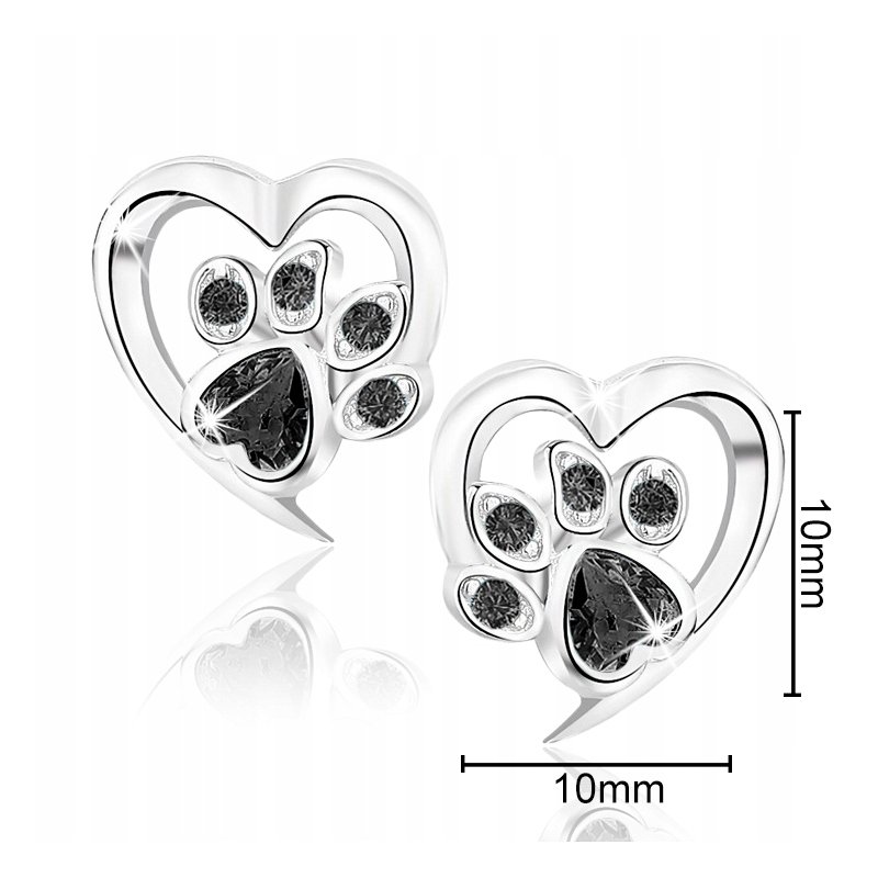 Kolczyki łapki srebro 925 wkrętki rodowane kolczyki srebrne sztyfty czarne