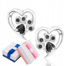 Kolczyki łapki srebro 925 wkrętki rodowane kolczyki srebrne sztyfty czarne