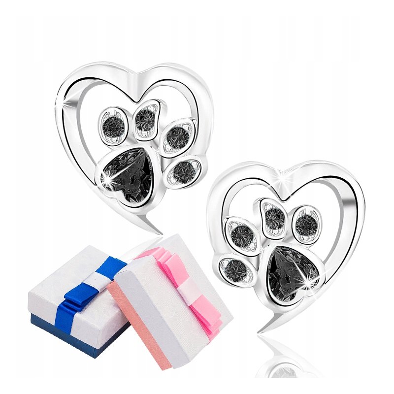 Kolczyki łapki srebro 925 wkrętki rodowane kolczyki srebrne sztyfty czarne