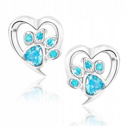 Kolczyki łapki wkrętki sztyfty niebieskie srebro próba 925 oryginalne