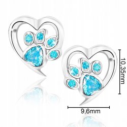 Kolczyki łapki wkrętki sztyfty niebieskie srebro próba 925 oryginalne