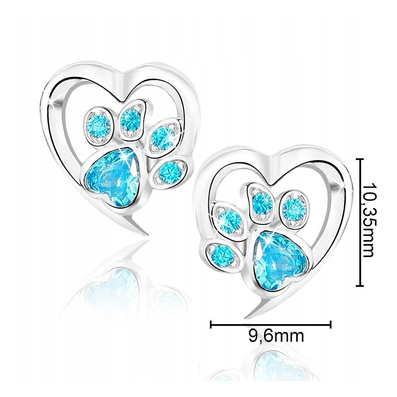 Kolczyki łapki wkrętki sztyfty niebieskie srebro próba 925 oryginalne