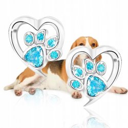 Kolczyki łapki wkrętki sztyfty niebieskie srebro próba 925 oryginalne