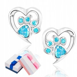 Kolczyki łapki wkrętki sztyfty niebieskie srebro próba 925 oryginalne