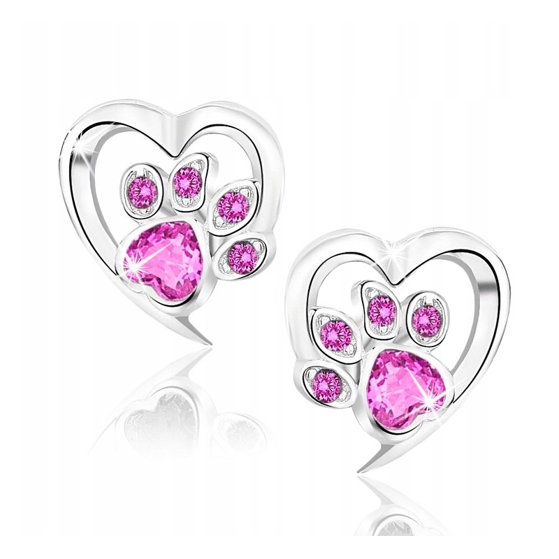 Kolczyki łapki srebro 925 wkrętki rodowane