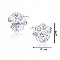 Kolczyki srebrne łapki srebro próba 925 rodowane