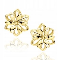 Srebrne kolczyki wkrętki kwiatki kolczyki pozłacane sztyfty srebro próba 925