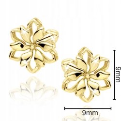 Srebrne kolczyki wkrętki kwiatki kolczyki pozłacane sztyfty srebro próba 925
