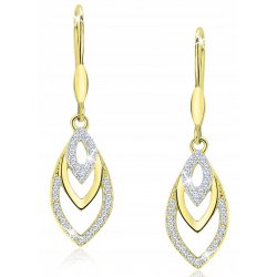 Srebrne kolczyki wiszące srebro próba 925 pozłacane oryginalne