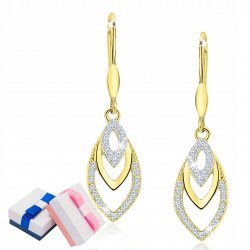 Srebrne kolczyki wiszące srebro próba 925 pozłacane oryginalne